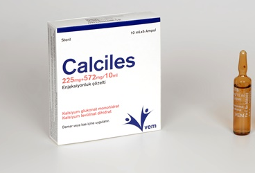 CALCILES 225 MG+572 MG/10 ML ENJEKSIYONLUK COZELTI (5 AMPUL)